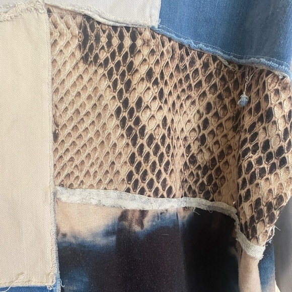 ZARA Patchwork Animal Print Top Women’s Size Medium Boho Retro Loose Fit… - Picture 7 of 11